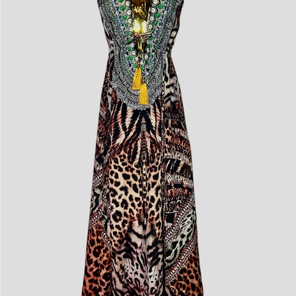 La Moda tropical wild cat 2 Slits Maxi S/M - Picture 1 of 10